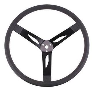   Black Steel 3 Spoke 17 Diameter Cushion Grip Steering Wheel, 3 Dish