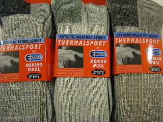 New 6 pair crew Mens warm thermal socks 60% Merino WOOL size 10  13 