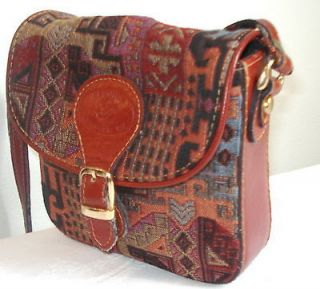   NAVAJO ETHNIC leather PRINT Messenger XBODY SHOULDER bag purse CONGAC