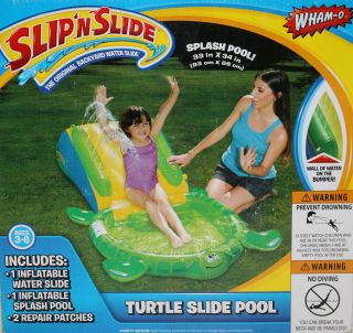 Wham O Slip N Slide Turtle Slide Pool Splash Pool 33 in X 34 in Ages 