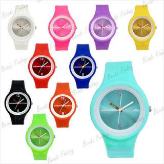 24cm Fashion Wrist Unisex Watch Silicone Wholesale Jelly Candy Sport 