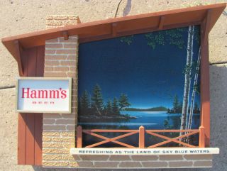 HAMMS BEER HAMMS LIGHTED LARGE STARRY SKIES MOTION SIGN GOOD CONDTION