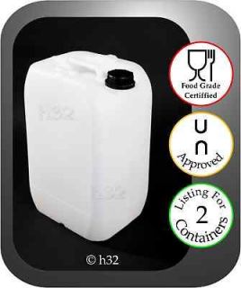 2x New 25L 25 Litre Plastic Water Containers Food Grade, Drum,Gerry 