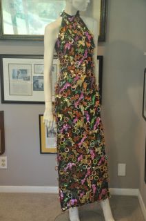 1960s Diana Ross & the Supremes Couture Sequin Halter Dress Costume
