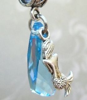 H20 Just Add Water Mermaid Charm Blue SWAROVSKI Crystal Necklace 