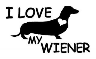   Wiener Dog Vinyl Decal Dachshund heart sticker car truck animal rescue