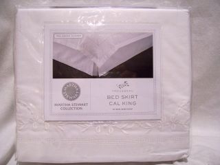   STEWART COLLECTION BED SKIRT CAL KING CLOVER TROUSSEAU EMBROIDERED NEW