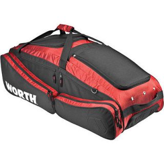   DTBAG Scarlet Red Wheeled Baseball/Softb​all Equipment Player Bag