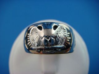 14K ANTIQUE MASONIC MENS RING BAND 8.8 GRAMS 11 MM WIDE SIZE 8 1/2