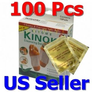 100) KINOKI GOLD Detox Foot Pads Patches wt Adhersive FRESH