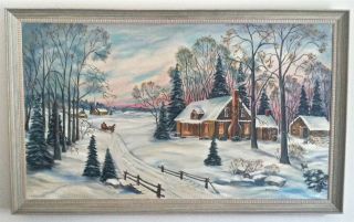   Landscape Oil by Minnesota Grandma Moses Maime Falk Folk Artist