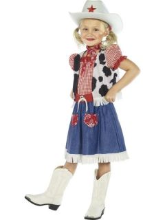 Kids Girls Cowgirl Sweetie Western Smiffys Fancy Dress Costume