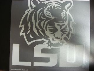   State LSU Tigers White Window Die Cut Decal Wincraft Sticker Cling 8x8