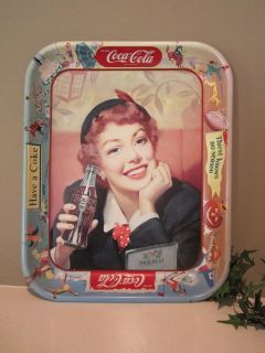 Vintage 1950s Advertising Coca Cola Coke Menu Girl Serving Tray