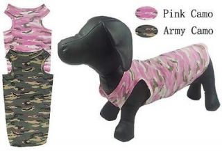 Sausage dog Clothes Clohing For Dachshund Camouflage Dog Tanks Top T 