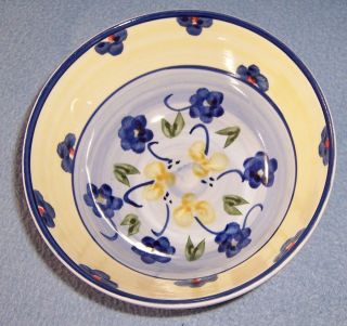 blue white yellow BOWLS soup salad serving Flower Alco Industries 6 