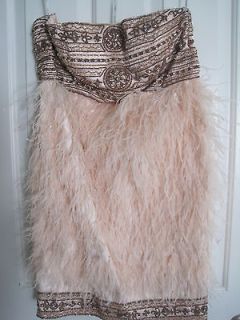 Sue Wong Cocktail Dress with Ostrich Feathers, Size 12