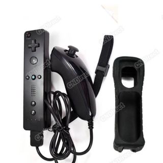   Set for Nintendo Wii System Game Hot Sale Black Remote 2012