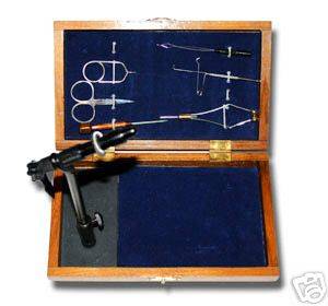 Fireside Fly Tying Tool Kit w/ Wooden Box Vise+6 tools