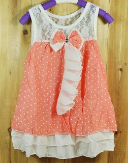12 24M Fashion infant baby girls dress pink white girl clothing with 