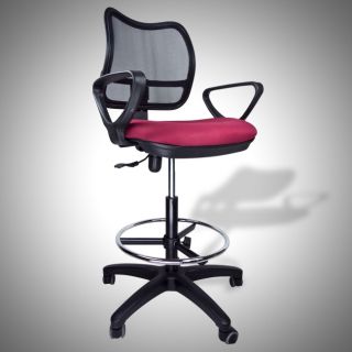 Drafting Chair Mesh Stool Armrest Ergonomic Adjustable Footring Arm 