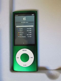  IPOD NANO 5TH GEN 8GB  VIDEO RECORDER AND PLAYER GREEN WORKS GREAT