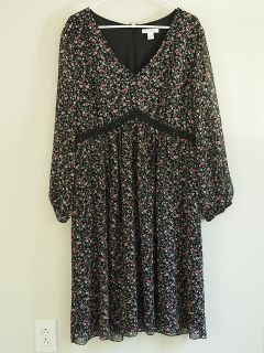 Womens Dressbarn Woman Size 16W 16 Floral Print 3/4 Sleeve Dress 