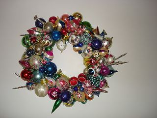 Vtg. Glass Christmas Ornament Wreath Made Of Shiny Brite Poland I 