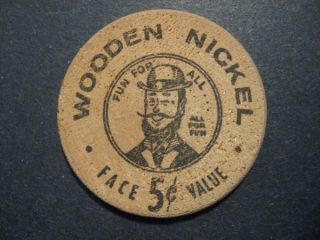 Vintage 1955 Wooden Nickel~Broken Bow,Nebr.~Nebraska~75th Anniversary