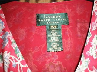 Womens Ralph Lauren Dress Silk Red Floral pattern Classic, EUC NICE