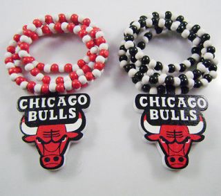 1P CHICAGO BULLS OX Fashion Wooden Beads Chain Necklace Hip Hop 