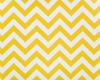 Yellow & White Chevron Fabric Zig Zag Print Curtain Fabric