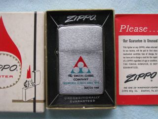 Zippo Lighter 1966 Advertising Smith Gibbs Company MIB