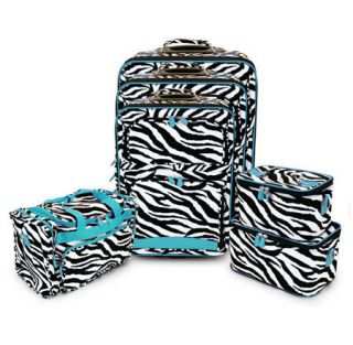 New Blue ZEBRA (6 Piece) suitcase wheeled Luggage Set