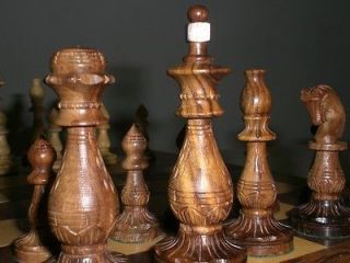   wood Handmade Carving Chess Set Chessmen Antique. Wooden Gift