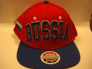 Russia Zephyr Cap Flat Brim Snapback Red Super Star Hat