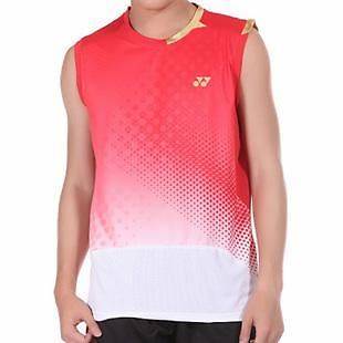 NEW Yonex 2012 Olympic Men Badminton 12059 Red Sleeveless Shirt Size 