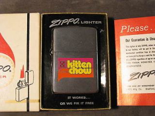 Zippo Lighter 1975 Advertising Purina Kitten Chow MIB