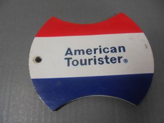 VINTAGE AMERICAN TOURISTER NAME ADDRESS TAG RED WHITE BLUE RETRO 