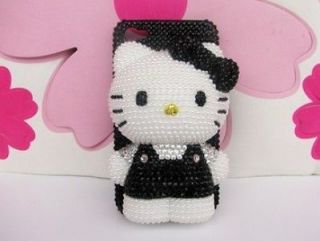 NEW 3D Black Hello Kitty DIY Bling For cell Phone iPhone4 4S 5 5g Case 