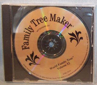 FAMILY TREE MAKER~WORLD FAMILY TREES CD~VOL #52~CASE~
