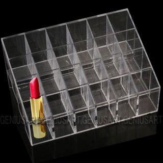 Clear 24 Lipstick Lip Gloss Makeup Cosmetic Stand Display Rack 