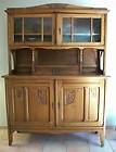 Wonderful Authentic 1930s Country French Hutch Golden Oak Glass Upper 