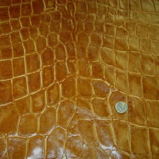 Unique Tan Alligator Print Cow Hide Leather Skin Pieces u75L