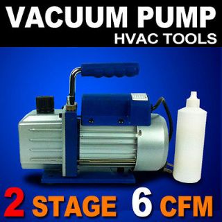 New 2 Stage 1/2HP Vacuum Pump 6CFM Rotary Vane Deep HVAC Tool AC R410a 