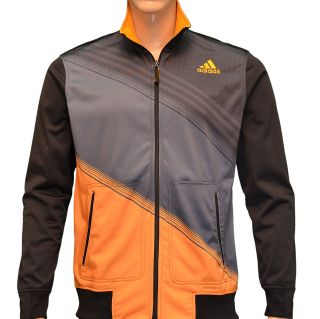 Adidas Mens Climalite Ultimate Track Running Jacket Dark Gray/Orange