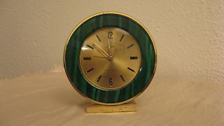 Vintage Linden wind up Alarm 7 Jewel brass Clock works perfectly 