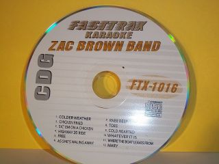 KARAOKE ZAC BROWN BAND CD+G HOT NEW COUNTRY RELEASE CHICKEN FRIED FREE 