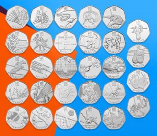 GB ~ LONDON OLYMPIC 2012 ~ COMPLETE SELECTION ~ ALL 29 ~ 50p ~ 50 
