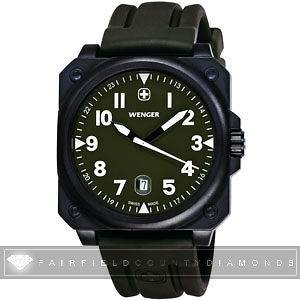 Wenger Mens Aerograph Cockpit Nato Green Watch 72422